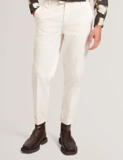 Tapered Cotton Stretch Twill Pants