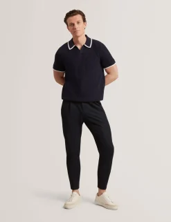 Tapered Leg Stretch Waist Woven Pants