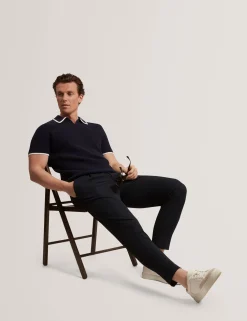 Tapered Leg Stretch Waist Woven Pants