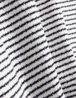 Textural Stripe Crew Neck Cotton T-Shirt