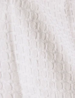 Textured Grid Cotton Short Sleeve Shirt