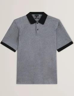 Textured Jacquard Cotton Polo Shirt