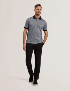 Textured Jacquard Cotton Polo Shirt
