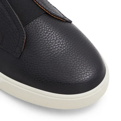 Textured Leather Slip On Sneakers