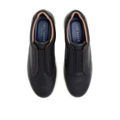Textured Leather Slip On Sneakers