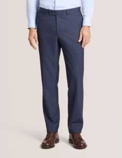 Textured Modern Fit Wool Suit Pants