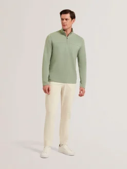 Textured Panel Half-Zip Modal Sweatshirt