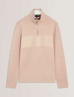 Textured Panel Half-Zip Modal Sweatshirt