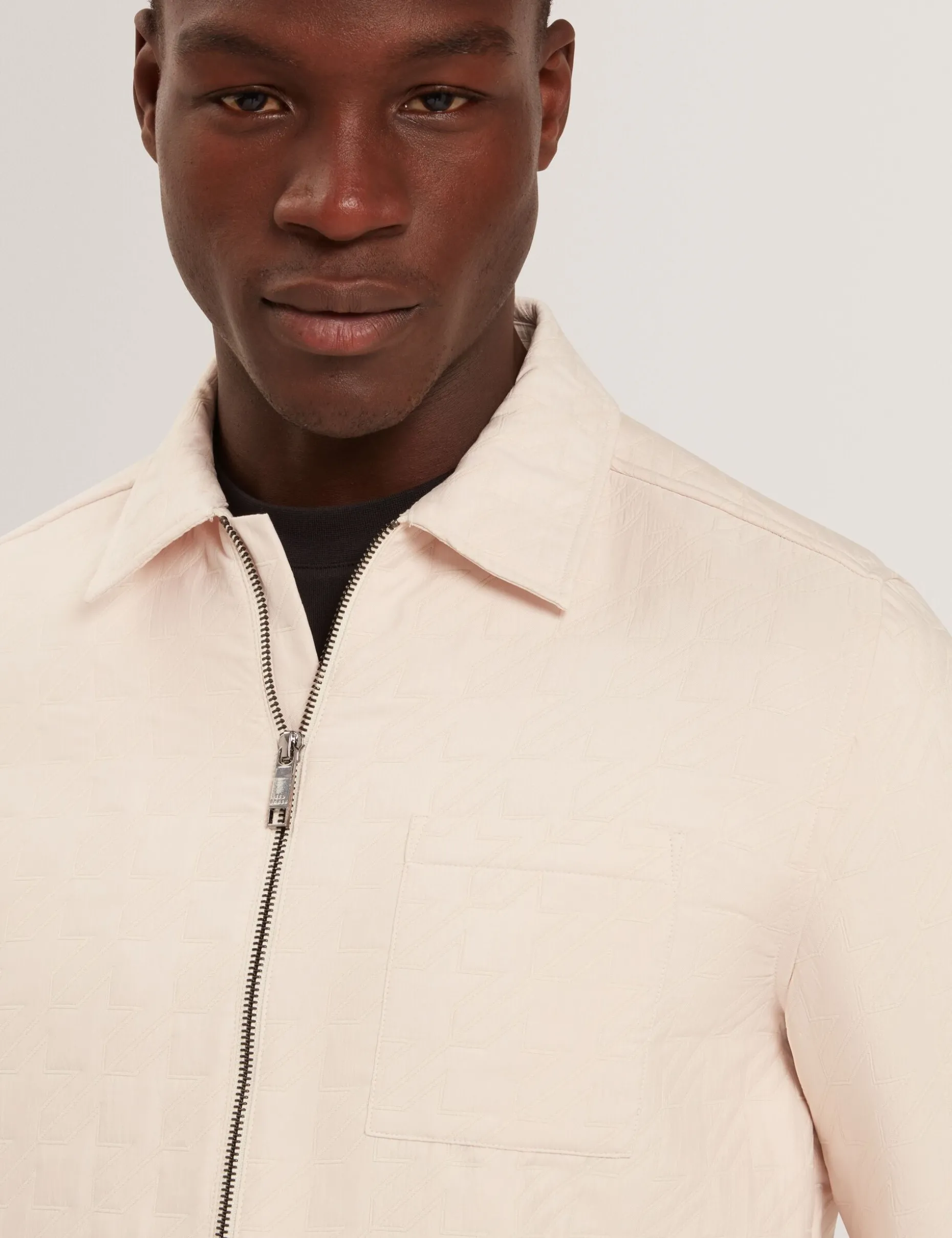 Textured Quilt Zip-Through Overshirt