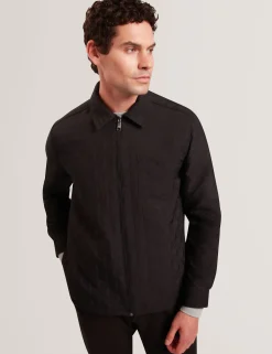 Textured Quilt Zip-Through Overshirt