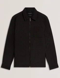 Textured Quilt Zip-Through Overshirt