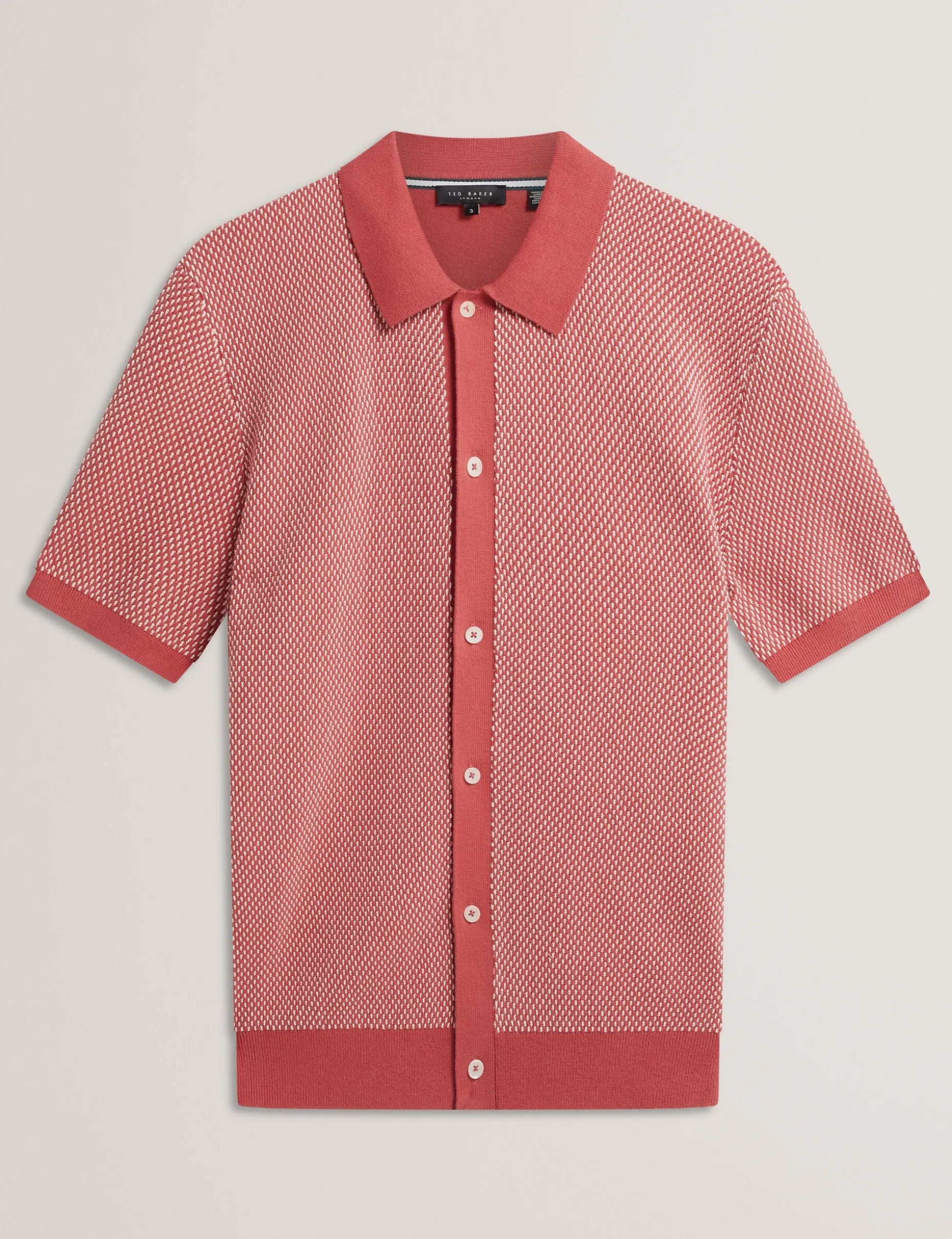 Textured Stitch Knitted Button-Through Shirt