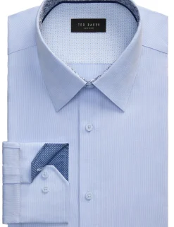 Textured Stretch Cotton Slim Fit Shirt