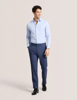 Textured Stretch Cotton Slim Fit Shirt