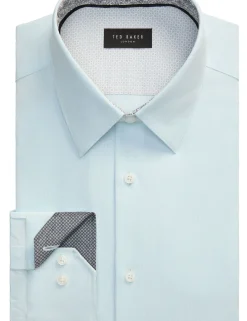 Textured Stretch Cotton Slim Fit Shirt