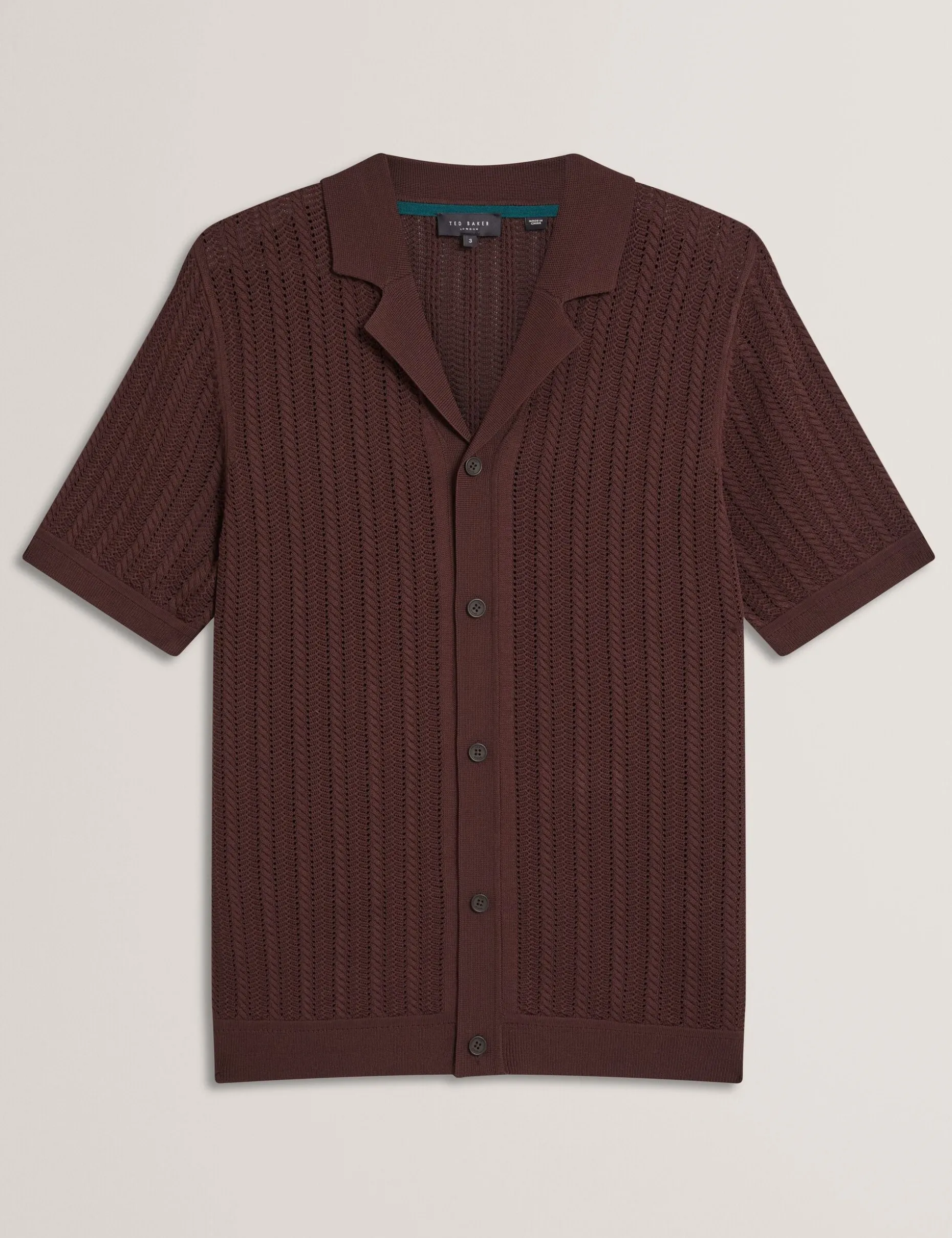 Textured Stripe Knit Short Sleeve Shirt