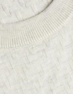 Textured T Knit Crew Neck Jumper