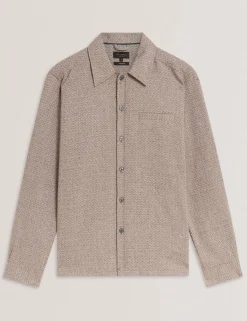 Textured Weave Long Sleeve Overshirt
