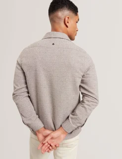 Textured Weave Long Sleeve Overshirt