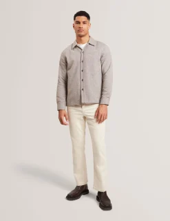 Textured Weave Long Sleeve Overshirt