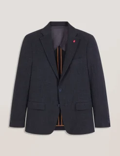 Textured Weave Wool Blend Blazer