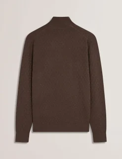 T Knit Half Zip Funnel Neck Jumper