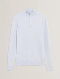 T Knit Half Zip Funnel Neck Jumper