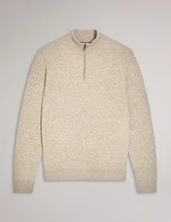 T Knit Half Zip Funnel Neck Jumper