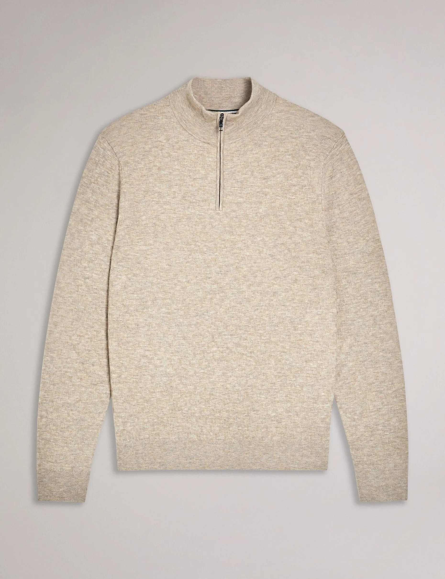 T Knit Half Zip Funnel Neck Jumper