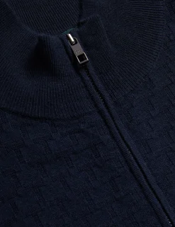 T Knit Half Zip Funnel Neck Jumper