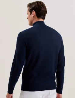 T Knit Half Zip Funnel Neck Jumper