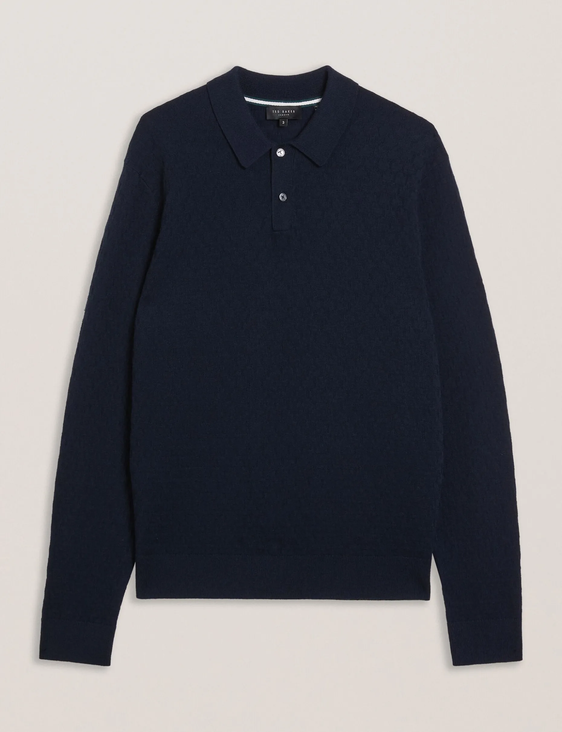 T Knit Long Sleeve Polo Top