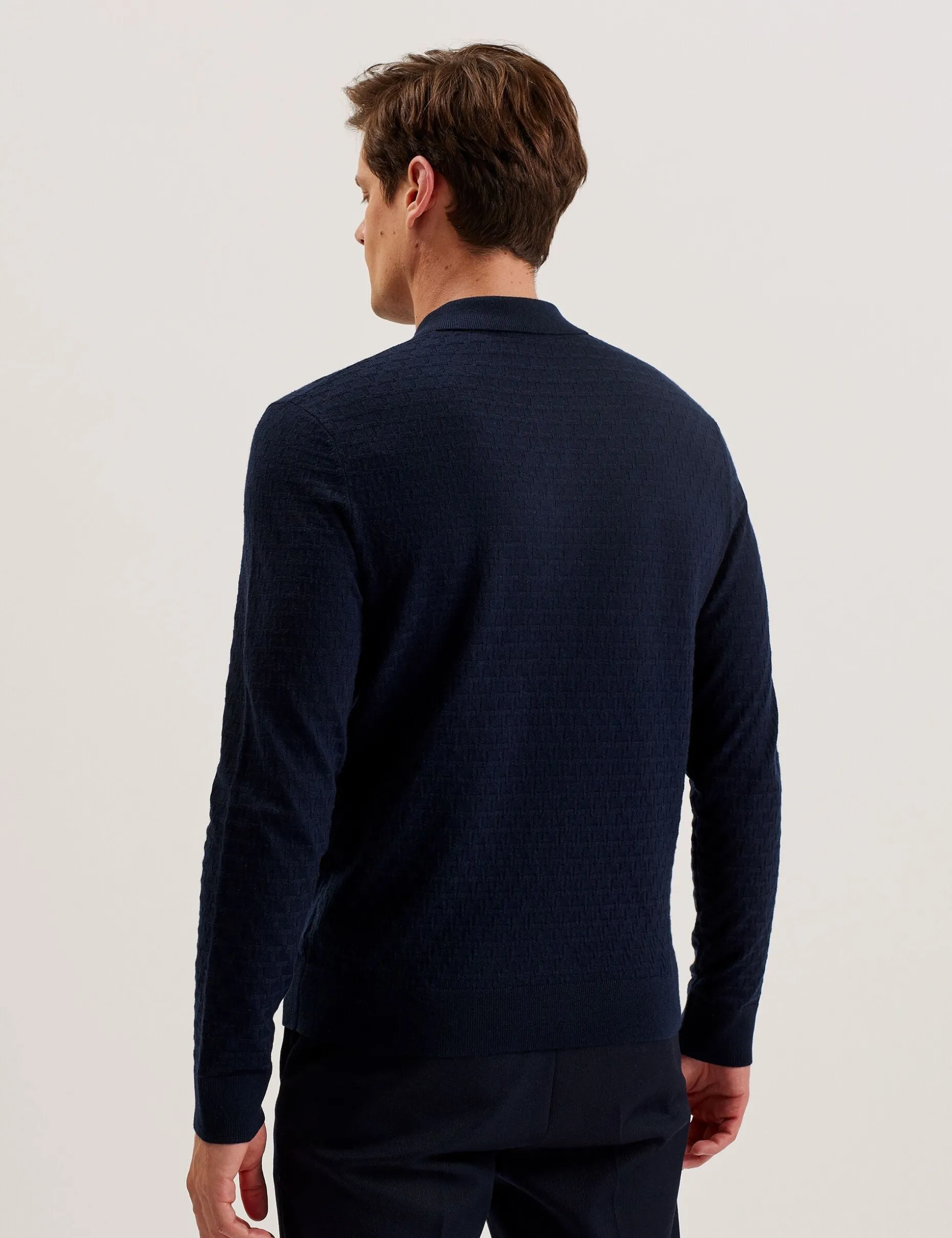 T Knit Long Sleeve Polo Top