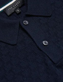 T Knit Long Sleeve Polo Top