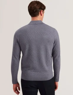 T Knit Long Sleeve Polo Top