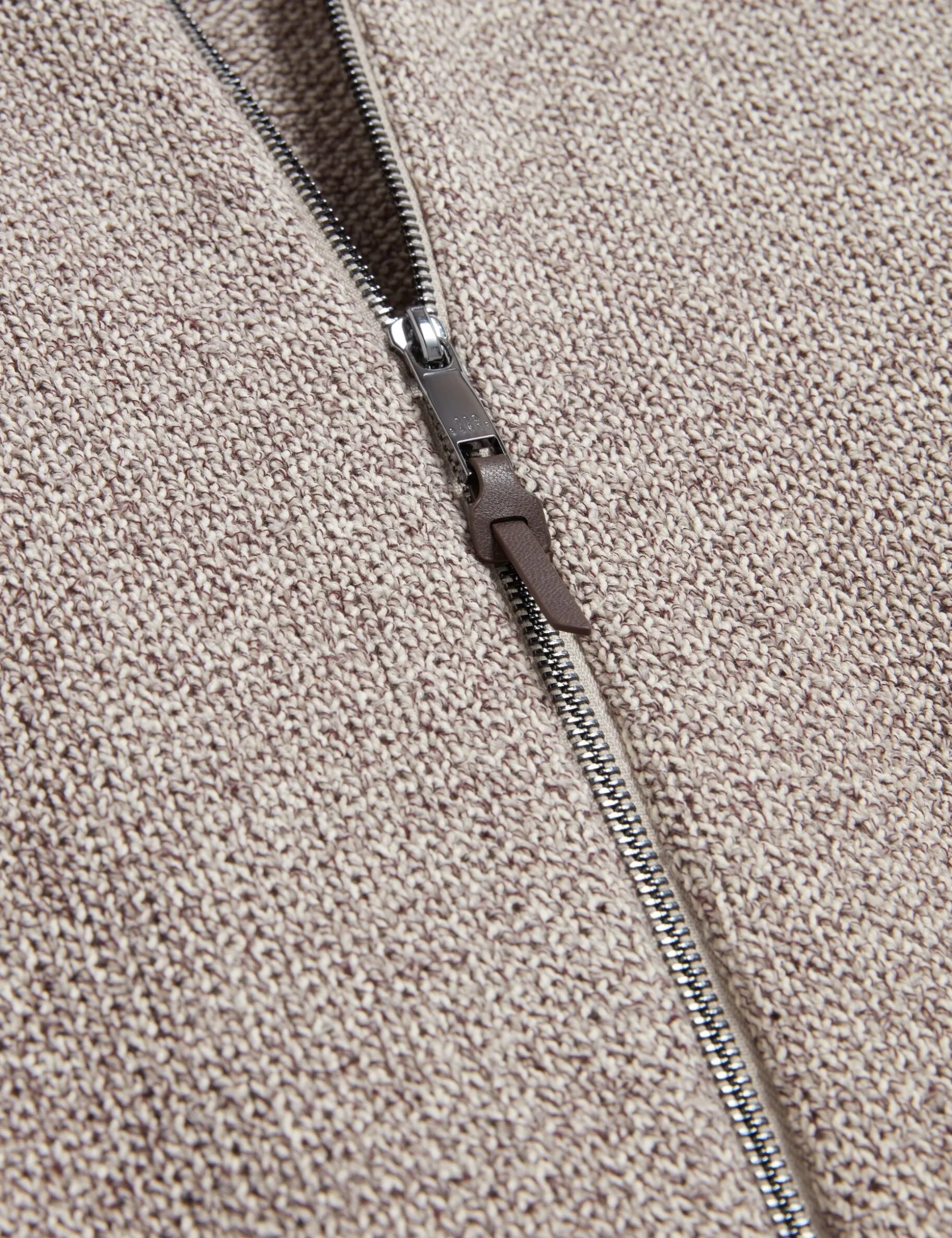 Twisted Yarn Knit Zip-Through Jumper
