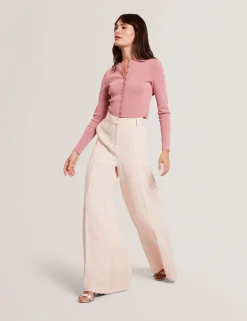 Ultra Wide Leg Woven Tailored Trousers