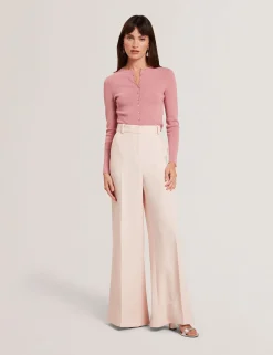 Ultra Wide Leg Woven Tailored Trousers