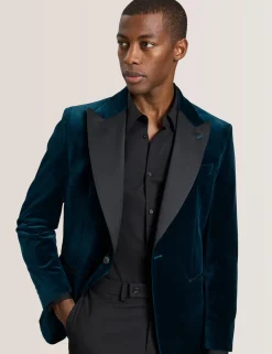 Velvet Single Breasted Tuxedo Jacket