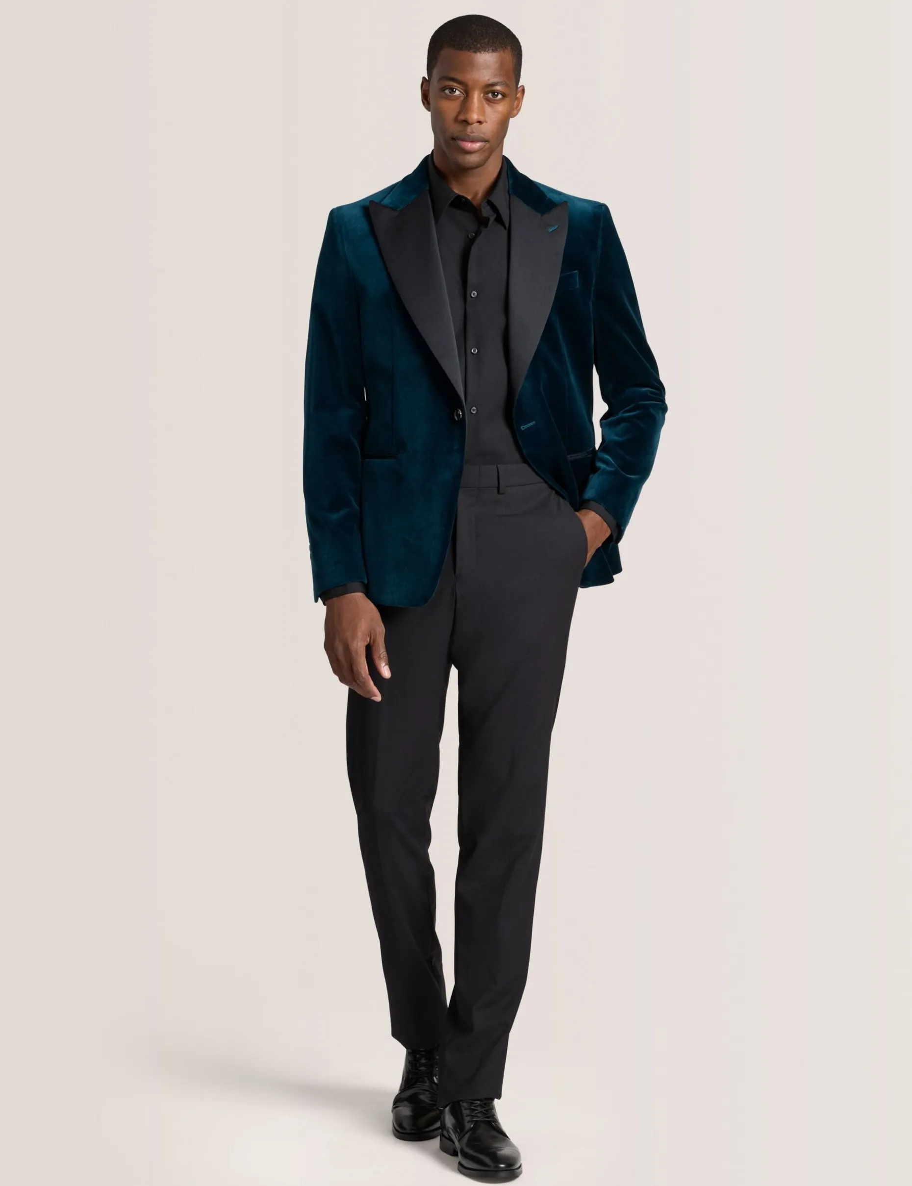 Velvet Single Breasted Tuxedo Jacket