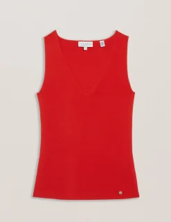 V Neck Sleeveless Top