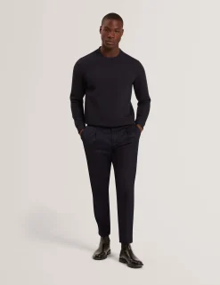 Waffle Knit Crew Neck Sweatshirt