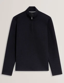 Waffle Knit Quarter Zip Sweatshirt