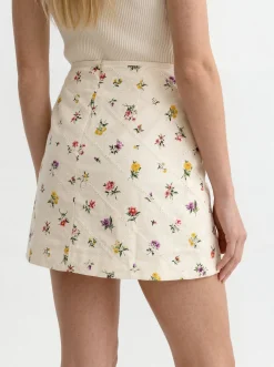 Wildflower Embroidered Mini Skirt