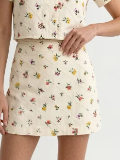 Wildflower Embroidered Mini Skirt