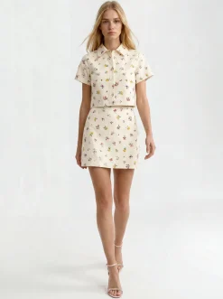 Wildflower Embroidered Mini Skirt
