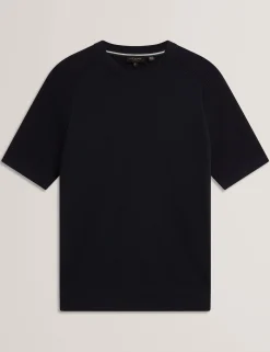Wool Blend Ribbed Raglan T-Shirt