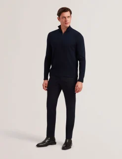 Wool Quarter Zip Funnel Neck Sweater