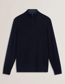 Wool Quarter Zip Funnel Neck Sweater