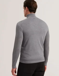 Wool Quarter Zip Funnel Neck Sweater